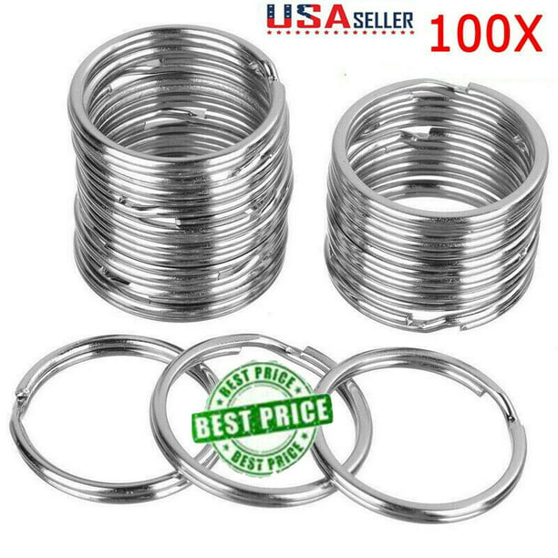 100 pcs Key Rings Chains Split Ring Hoop Metal Loop Steel Accessories 25mm